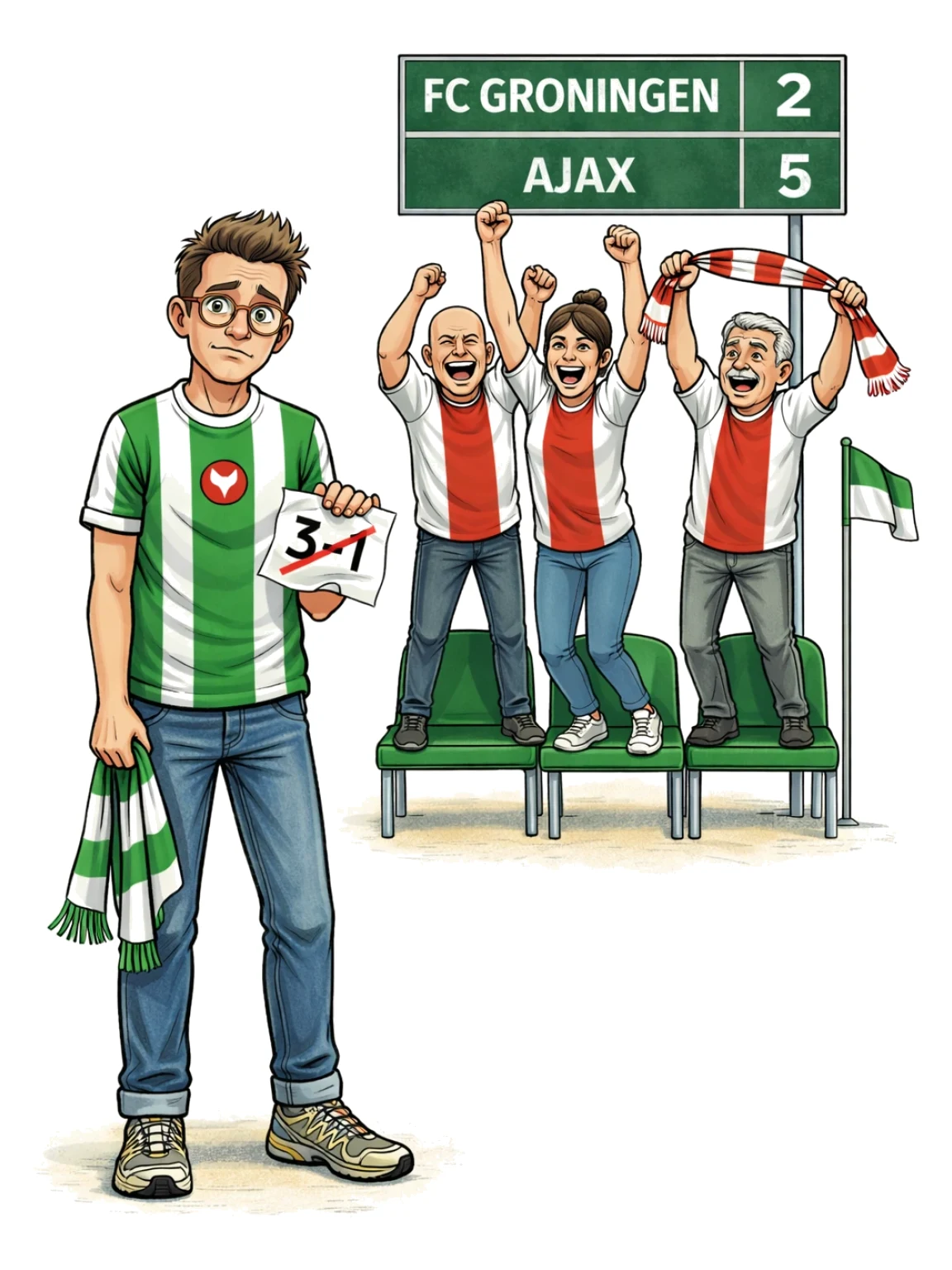 Wie zegt van niet? Ajax. Vijf keer.